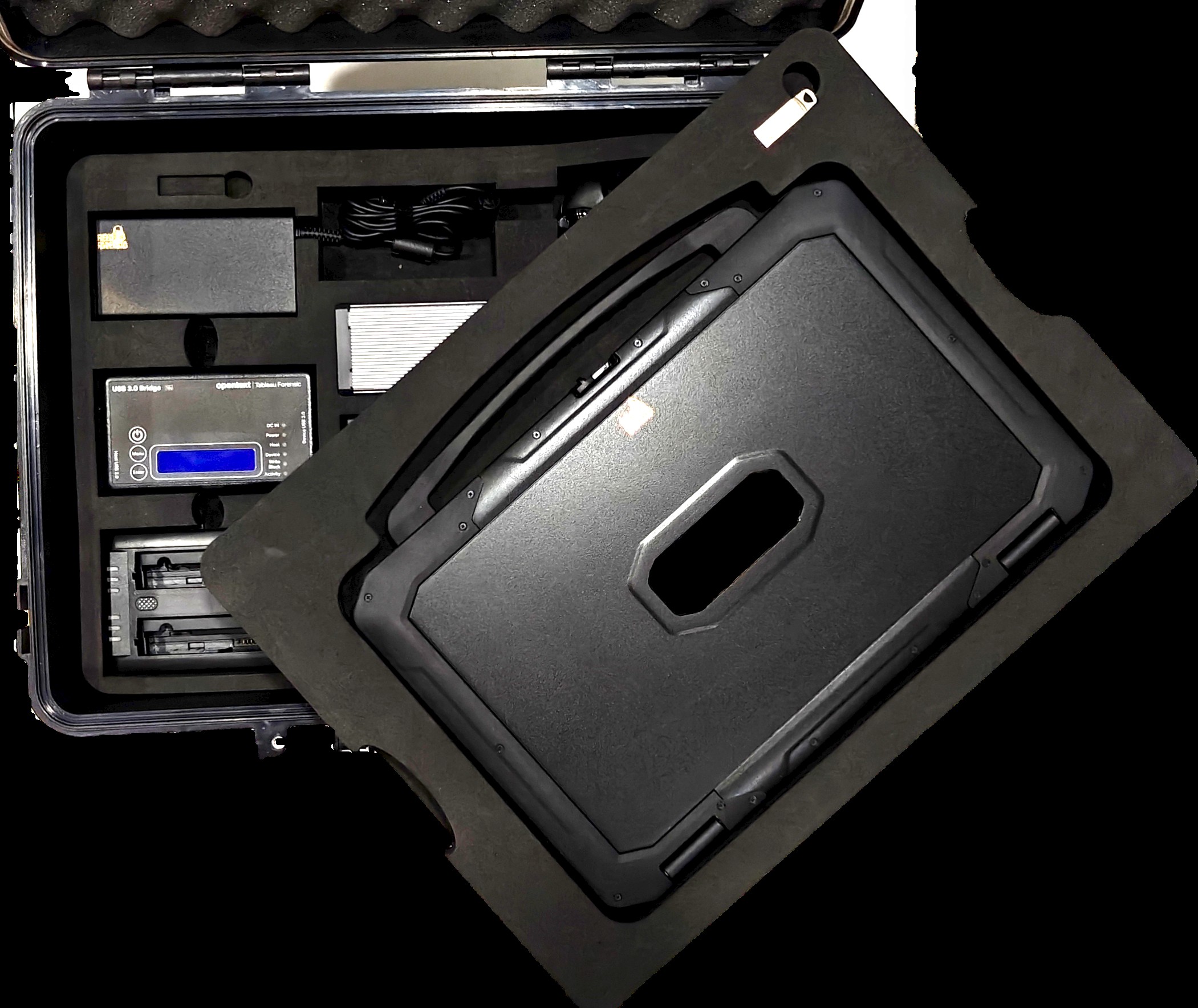 Rugged forensic laptop kit case